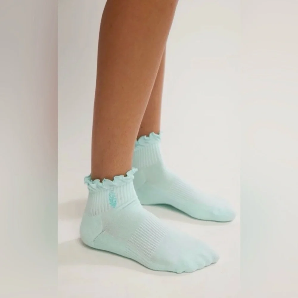 FP Movement by Free People Classic Ruffle Sport Socks (Pistachio) NWT